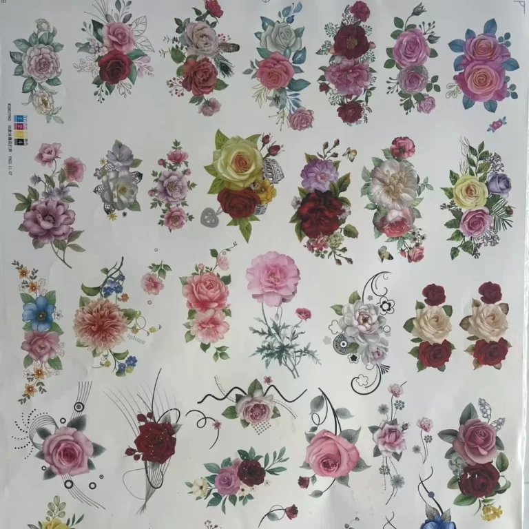 Custom Ceramic Decal Paper Colorful Floral Decals (2)